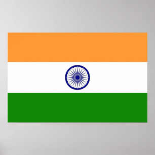 Poster met de vlag van India
