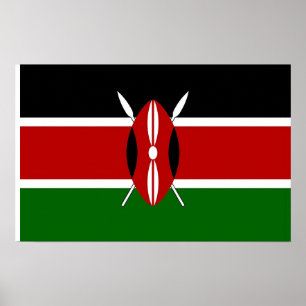 Poster met de vlag van Kenia