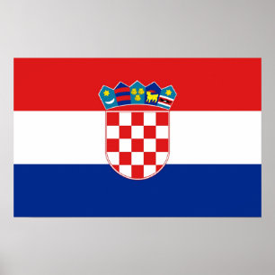 Poster met de vlag van Kroatië
