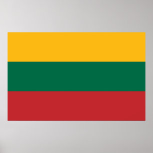Poster met de vlag van Litouwen