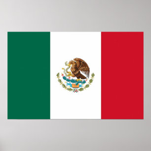 Poster met de vlag van Mexico