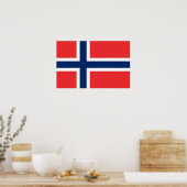 Poster met de vlag van Noorwegen (Keuken)