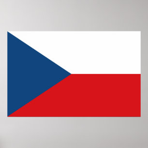 Poster met de vlag van Tsjechië