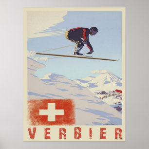 Poster met de Zwitserse Ski Print