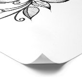 Poster met drie florale schetsen (Hoek)