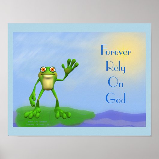 Poster met drijvende kikker (Voorkant)