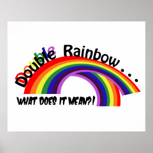 Poster met dubbele regenboog