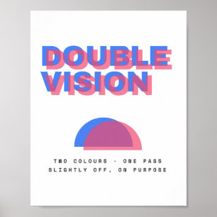 Poster met dubbelzicht optische illusie in retro m