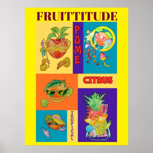 POSTER MET GEMENGDE FRUIT PERSOONLIJKHEID (Voorkant)
