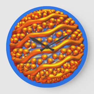 Poster met gouden golven grote klok