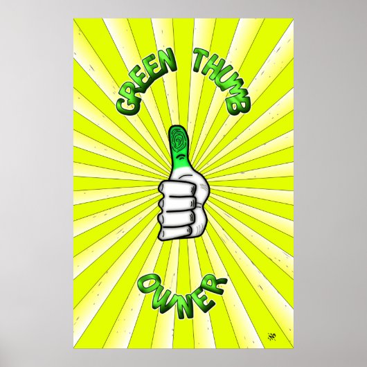Poster met groene duim (tuinbouw) (Voorkant)
