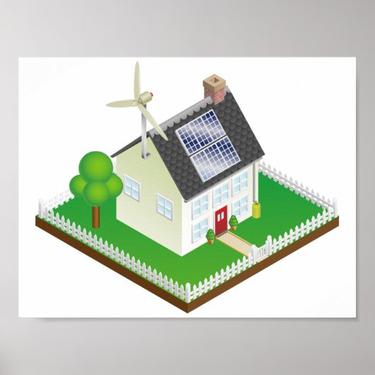 Poster met hernieuwbare energiehuis (Voorkant)