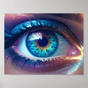Poster met het liefdevolle oog van diepe wijsheid
