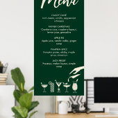 Poster met het menu Groen kerstretro modern cockta (Thuiskantoor)