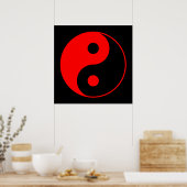 Poster met het symbool Red & Black Yin Yang (Keuken)