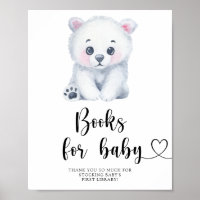 Poster met ijsbeer - boeken voor baby