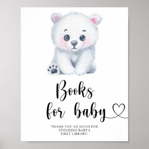 Poster met ijsbeer - boeken voor baby