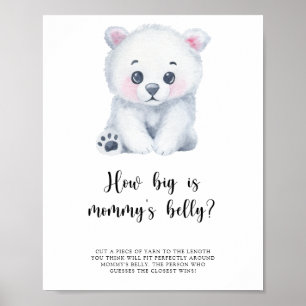 Poster met ijsbeer - Hoe groot is mammie's buik sp