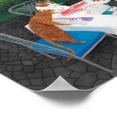 Poster met katten die Mahjong spelen (Hoek)