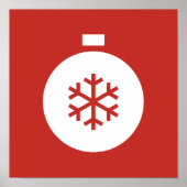 Poster met kerstbalrood (Voorkant)
