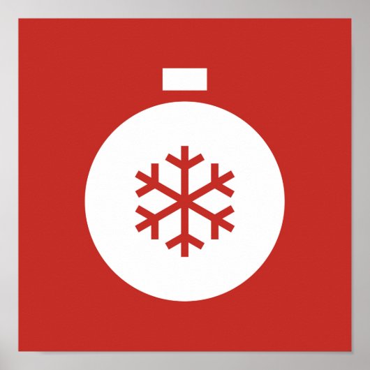 Poster met kerstbalrood (Voorkant)