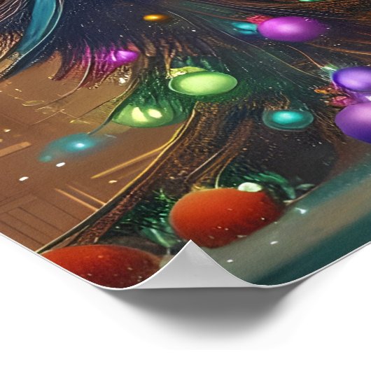 Poster met kerstbomen (Hoek)