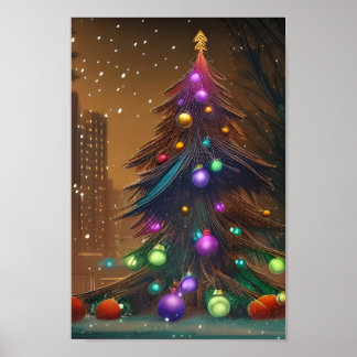 Poster met kerstbomen
