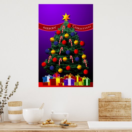 Poster met kerstbomen voor uw muur (Keuken)