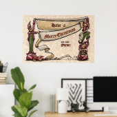 Poster met kerstkleppen (Thuiskantoor)