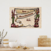 Poster met kerstkleppen (Keuken)