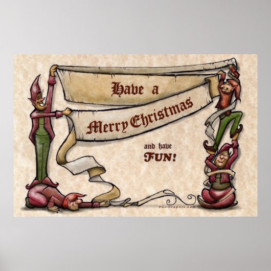 Poster met kerstkleppen (Voorkant)