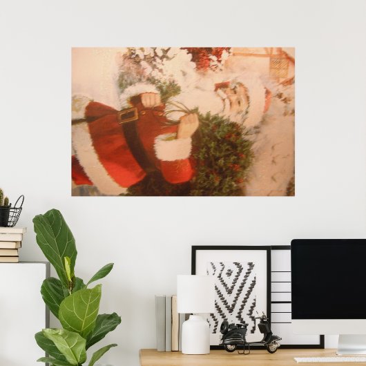 Poster met kerstman (Thuiskantoor)