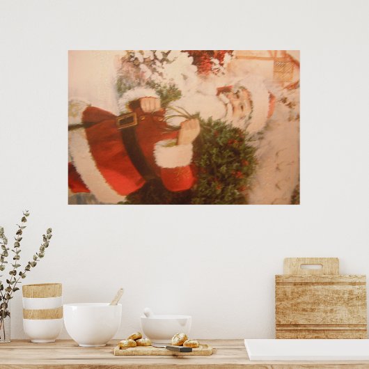 Poster met kerstman (Keuken)