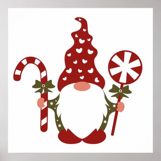 Poster met kerstsnoepriet (Voorkant)