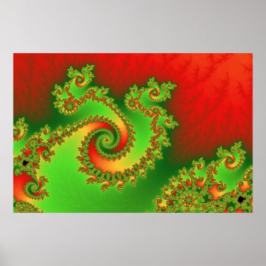 Poster met kersttriple Twirl (Voorkant)