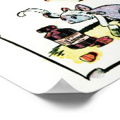 Poster met kinderliedje "Hickory Dickory Dock" (Hoek)