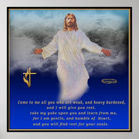 poster met Matteüs 11:28 (Voorkant)