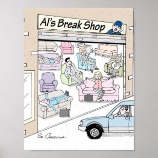 Poster met mechanische Cartoon van Sal Caradonna