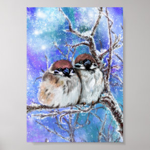 Poster met Muskus Paar in de Winter