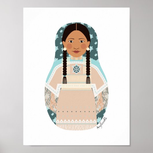 Poster met Native American Matroesjka (Voorkant)