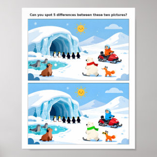 Poster met natuur scène zoek de verschillen voor