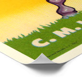 Poster met  Paarse Koe Apples Print (Hoek)