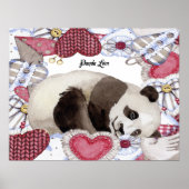 Poster met Panda Resting, Heart Lijst (Voorkant)
