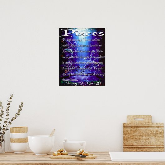 poster met pisces-symbool (Keuken)