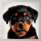 Poster met portret van een schattige Rottweiler pu (Voorkant)