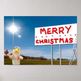 Poster met prettige kerstgraffiti