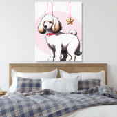 Poster met puppy-illustratie canvas afdruk (Insitu (Slaapkamer))