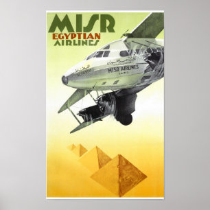 Poster met reiswieg Egypte - Vintage Reis teruggez