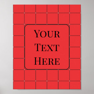 Poster met rode blokken
