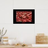 Poster met rode, hot Chilies (Keuken)